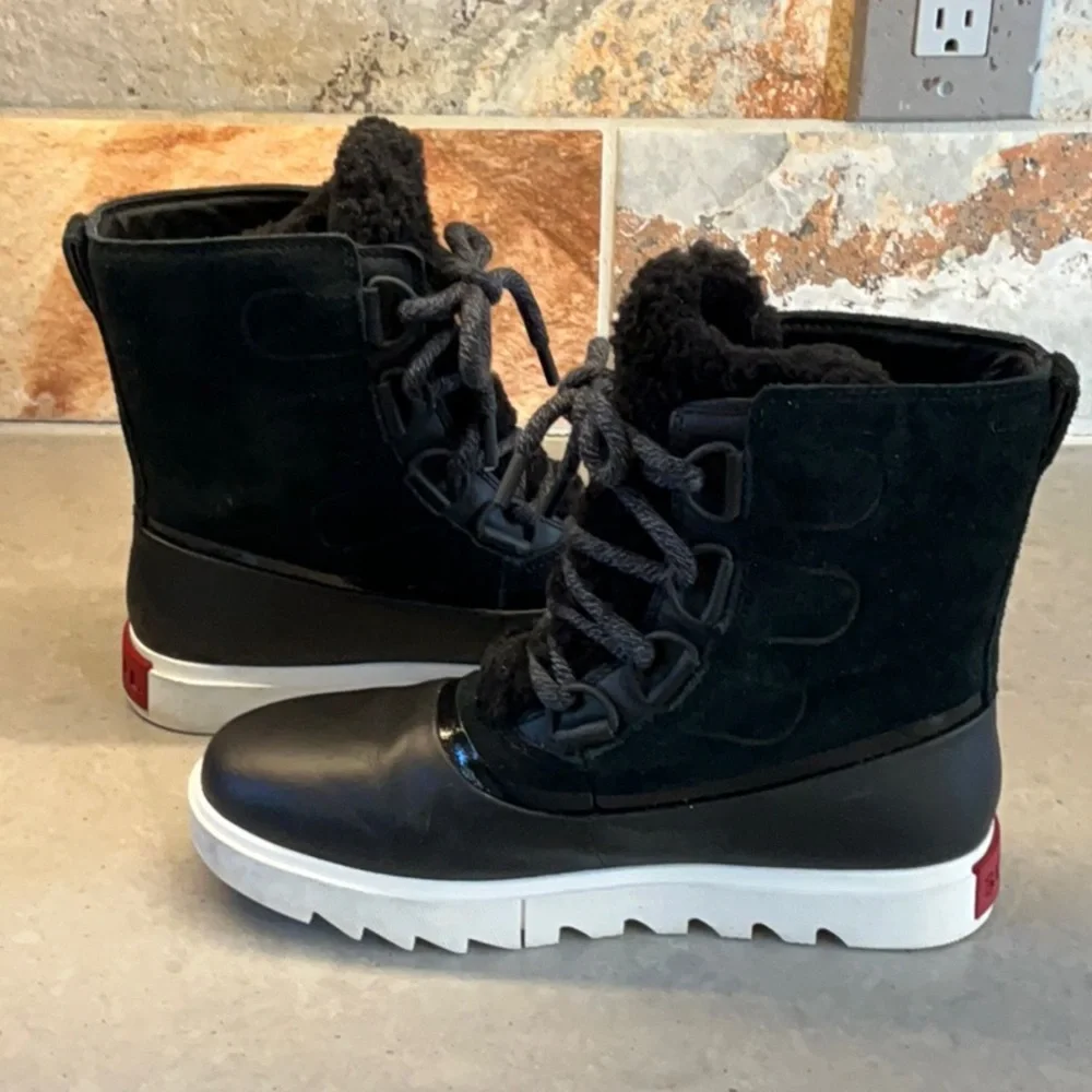 Sorel Joan of Artic Next Lite WP Boot- Black/Sea Salt- Size 9